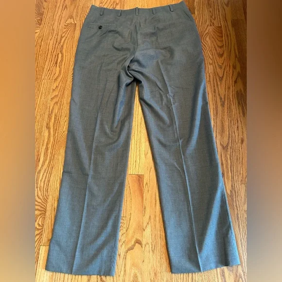 Oxxford Clothes Highest Quality Grey Flannel Wool Flat Front Dress Pants 36 X33 - Picture 6 of 12